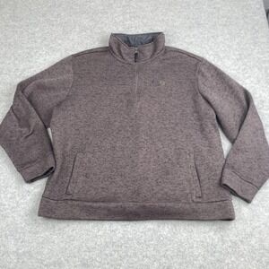 Wrangler George Strait Mens XL Brown 1/4 Zip Mock Neck Knit Pullover Sweater